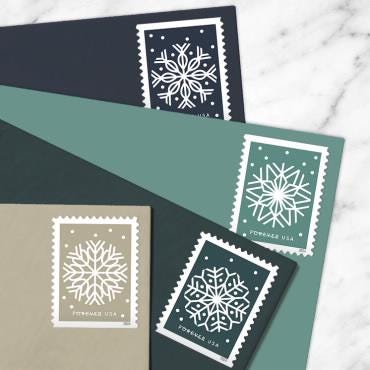 2024 Snowflake Winter Whimsy USA Stamp - Postage Stamp Necklace