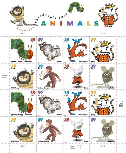 2006 Children's Book - USA Stamp - Postage stamp jewelry - Postage Stamp Necklace
