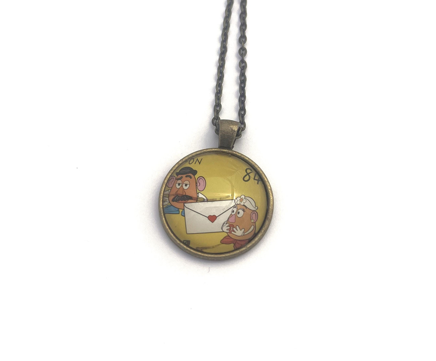 2022 Toy Story - Mr. & Mrs. Potato Head - Japan Stamp - Postage Stamp Necklace