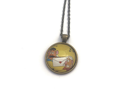 2022 Toy Story - Mr. & Mrs. Potato Head - Japan Stamp - Postage Stamp Necklace
