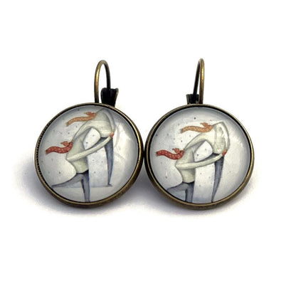 2014 Winter Fun USA Stamp - Postage Stamp Earrings