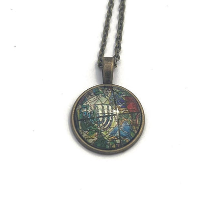 1973 Israel Stamp - Chagall Window - United States Stamp - Postage Stamp Necklace