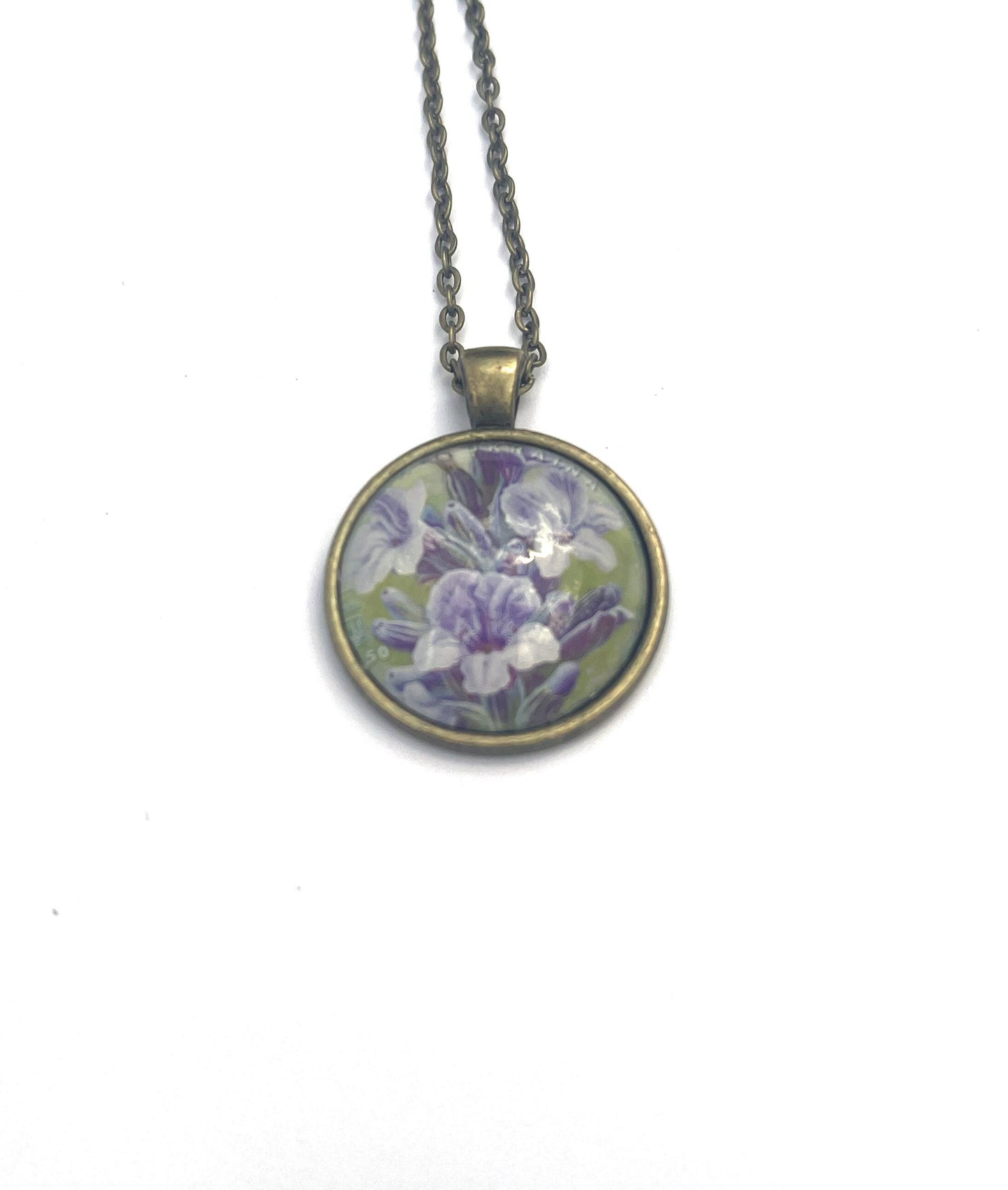 2020 Lavender Ukraine Stamp - Postage Stamp Necklace