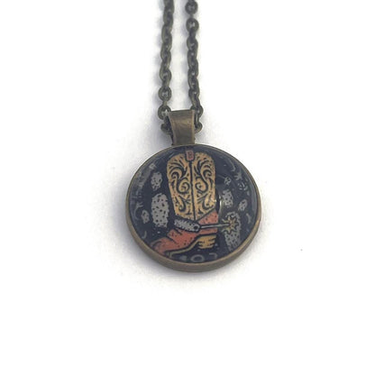 2021 USA Western Wear Boot Stamp - Postage Stamp Jewelry - Vintage Postage Stamp Necklace - Antique Bronze Finish