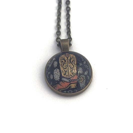 2021 USA Western Wear Boot Stamp - Postage Stamp Jewelry - Vintage Postage Stamp Necklace - Antique Bronze Finish