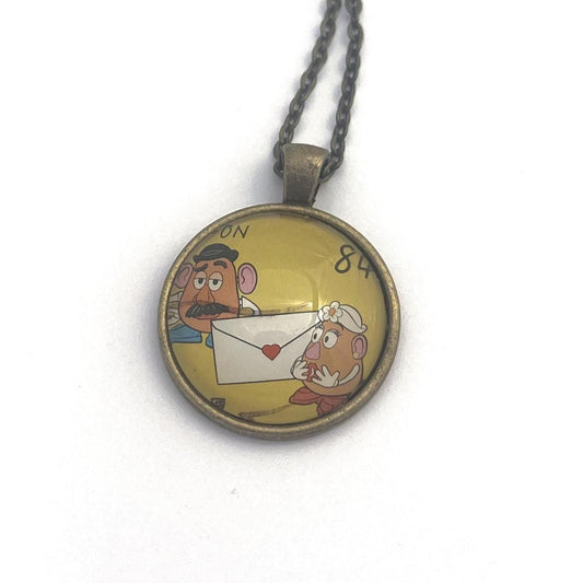 2022 Toy Story - Mr. & Mrs. Potato Head - Japan Stamp - Postage Stamp Necklace