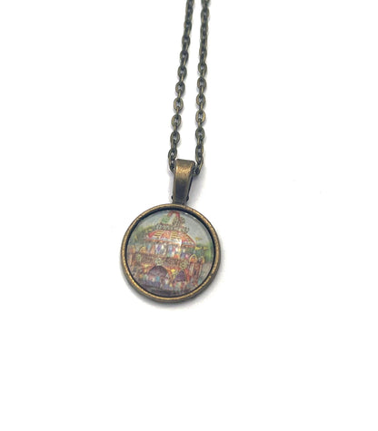 1989 Pagoda Sa Wawa - Philippines Stamp - Postage stamp jewelry - Postage Stamp Necklace