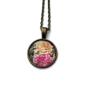1981 Carnations -Italy Stamp - United States Stamp - Postage stamp jewelry - Postage Stamp Necklace