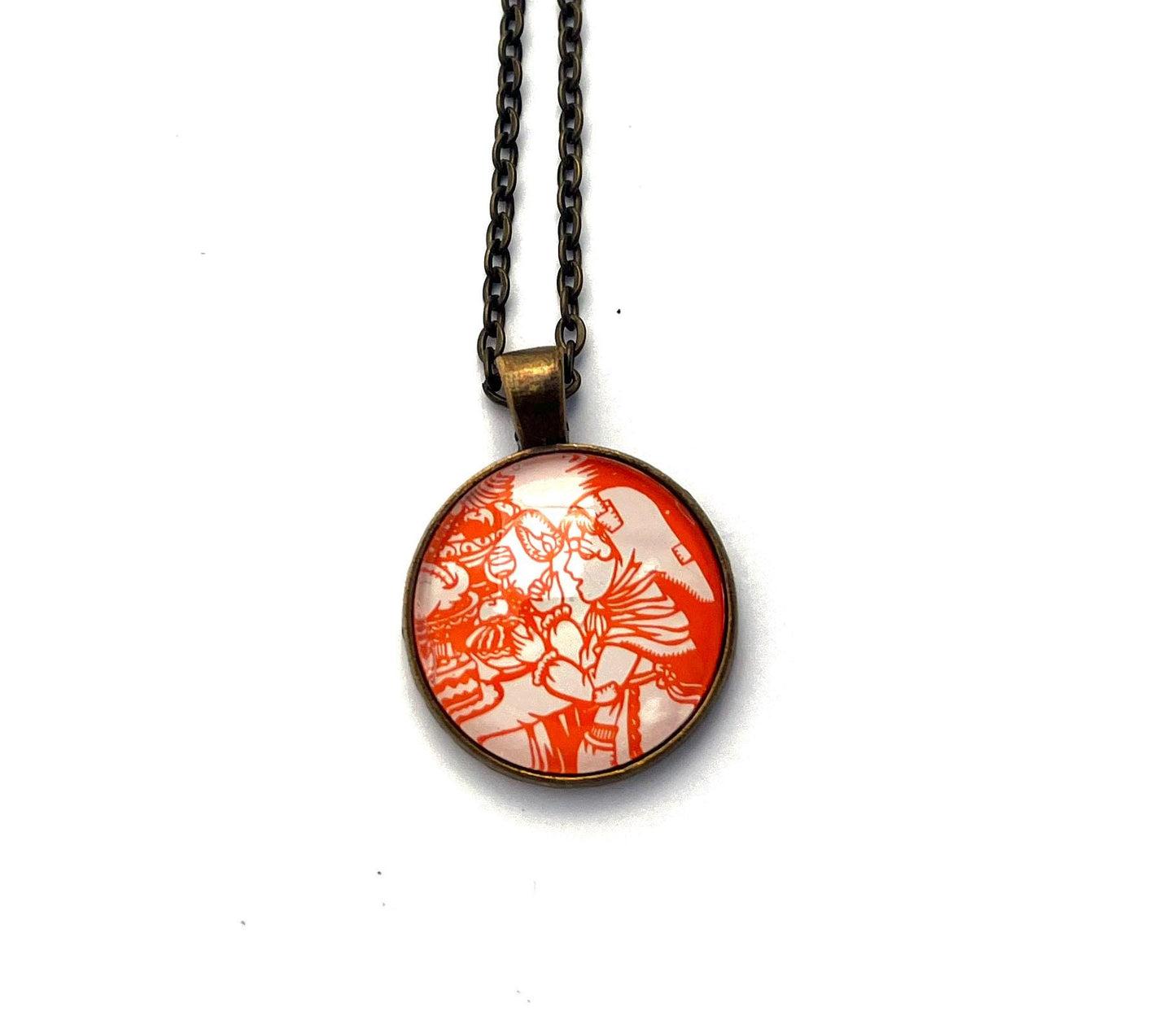 2005 The Little Match Girl - Hong Kong Stamp - Postage stamp jewelry - Postage Stamp Necklace