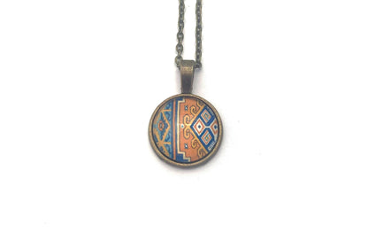 1968 Algerian Stamp - Postage Stamp Jewelry - Vintage Postage Stamp Necklace - Antique Bronze Finish