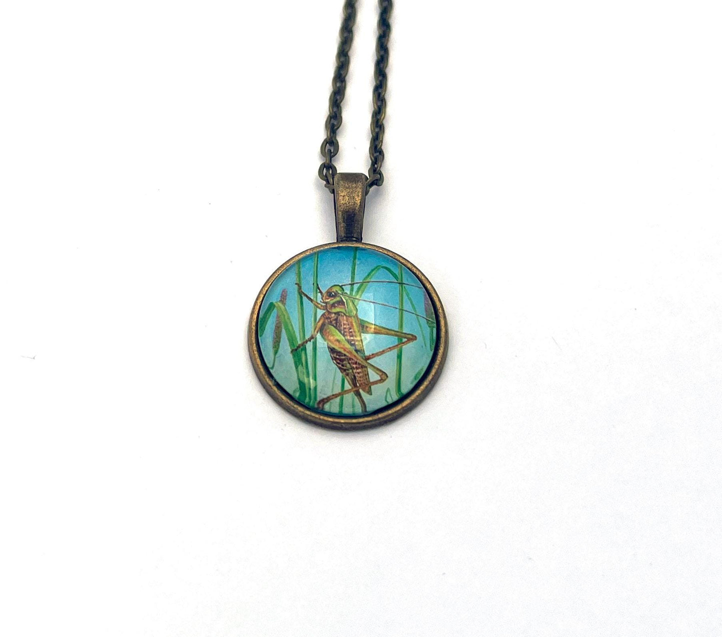 1998 Locust - Norway Stamp - Postage stamp jewelry - Postage Stamp Necklace