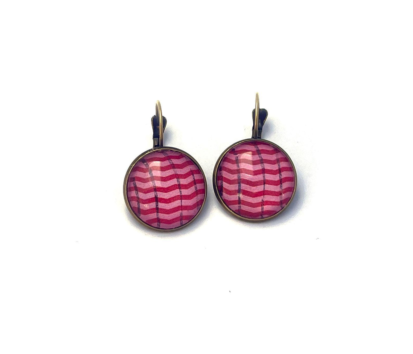 1968 Mexico Stamp - Postage stamp jewelry - Vintage Postage Stamp Earrings - French clip earrings in antique bronze finish