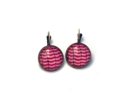 1968 Mexico Stamp - Postage stamp jewelry - Vintage Postage Stamp Earrings - French clip earrings in antique bronze finish