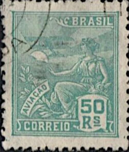 1931 Aviation Brazil Stamp - Postage Stamp Jewelry - Vintage Postage Stamp Necklace - Antique Bronze Finish