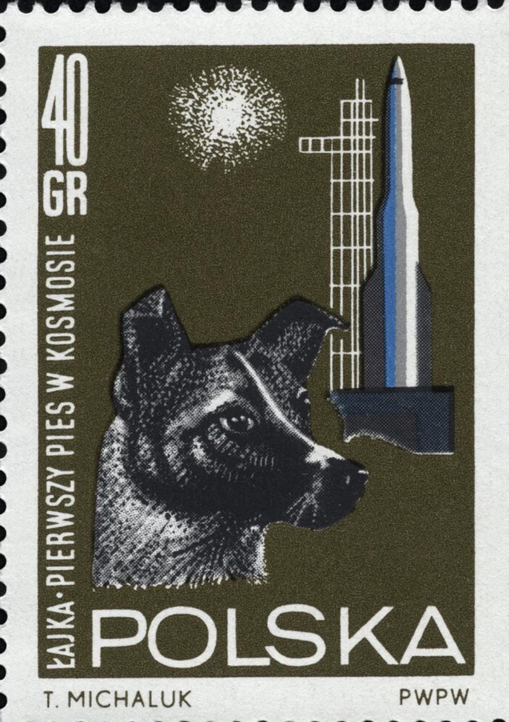 1964 Laika - USSR Stamp - United States Stamp - Postage stamp jewelry - Postage Stamp Necklace