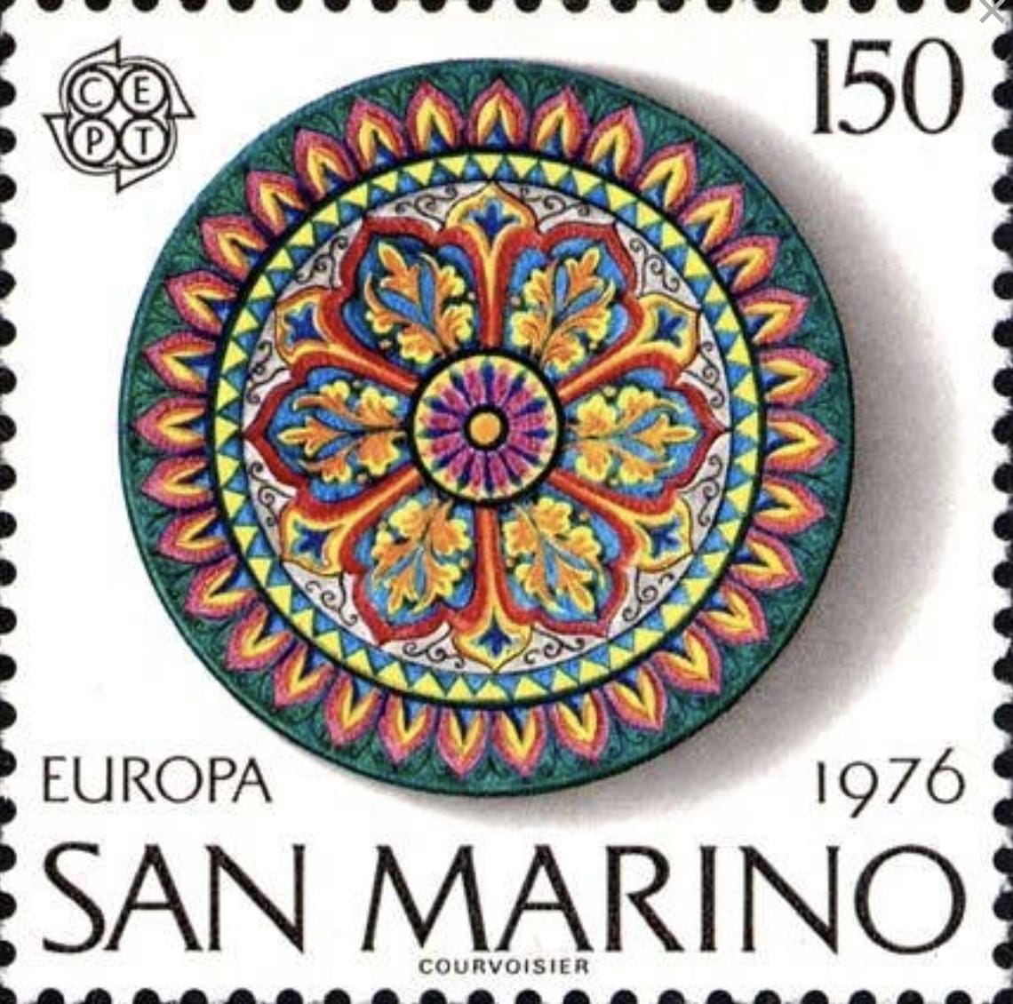 1976 San Marino Stamp - Postage stamp jewelry - Vintage Postage Stamp Earrings - French clip earrings in antique bronze finish