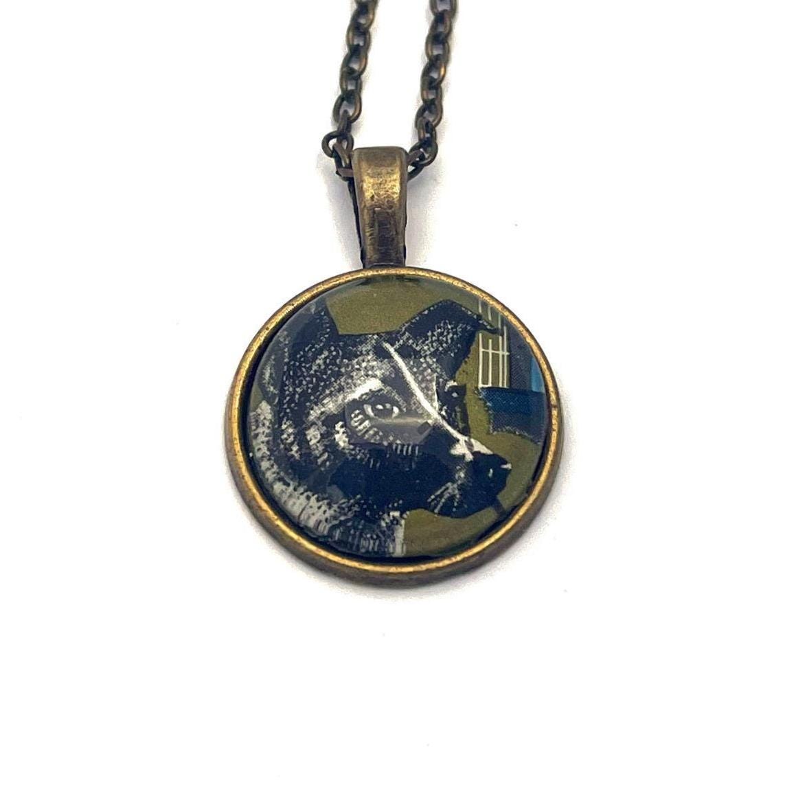 1964 Laika - USSR Stamp - United States Stamp - Postage stamp jewelry - Postage Stamp Necklace