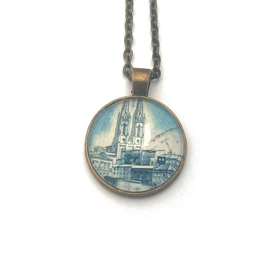 1966 Niort - France Stamp - United States Stamp - Postage stamp jewelry - Postage Stamp Necklace