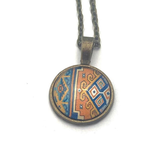1968 Algerian Stamp - Postage Stamp Jewelry - Vintage Postage Stamp Necklace - Antique Bronze Finish