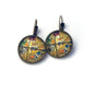 1973 Israel Stamp - Postage stamp jewelry - Postage Stamp Earrings - French clip earrings in antique bronze finish