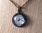 1969 Blue Carp Necklace - Postage Stamp Necklace