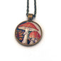 1986 Mushroom  - USSR United States Stamp - Postage stamp jewelry - Postage Stamp Necklace