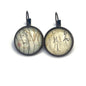 1988 Basho Matsuo Poem - Japan Postage Stamp Jewelry - Vintage Postage Stamp Earrings - French clip earrings in antique bronze finish
