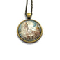 1958 Manila cathedral - Philippines Stamp - Postage Stamp Jewelry - Vintage Postage Stamp Necklace - Antique Bronze