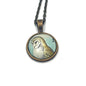 1984 Western Barn Owl - Hungary Postage Stamp Jewelry - Vintage Postage Stamp Necklace - Antique Bronze Finish