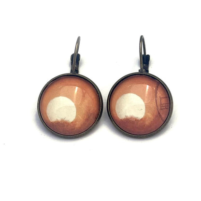 1988 Basho Matsuo Poem - Japan Postage Stamp Jewelry - Vintage Postage Stamp Earrings - French clip earrings in antique bronze finish