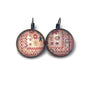 1993 Quilt - Canada Stamp - Postage stamp jewelry - Vintage Postage Stamp Earrings - French clip earrings in antique bronze finish
