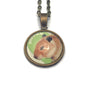 2014 Capybara - Japan Stamp - Postage Stamp Jewelry - Vintage Postage Stamp Necklace - Antique Bronze Finish