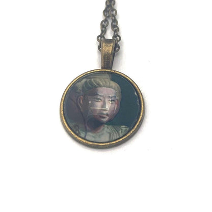 2002 Ashura - Japan Stamp - Postage stamp jewelry - Postage Stamp Necklace