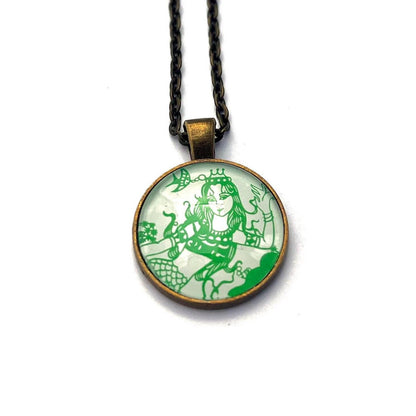 2005 The Little Mermaid - Hong Kong Stamp - Postage stamp jewelry - Postage Stamp Necklace