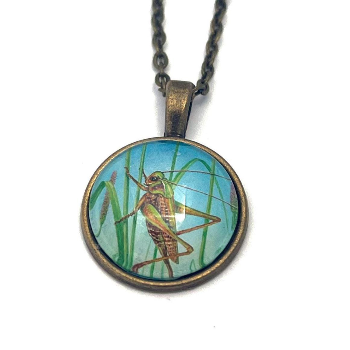 1998 Locust - Norway Stamp - Postage stamp jewelry - Postage Stamp Necklace