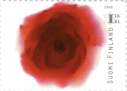 2009 Rose Blossom - Finland Stamp - Postage stamp jewelry - Postage Stamp Necklace