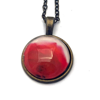2009 Rose Blossom - Finland Stamp - Postage stamp jewelry - Postage Stamp Necklace