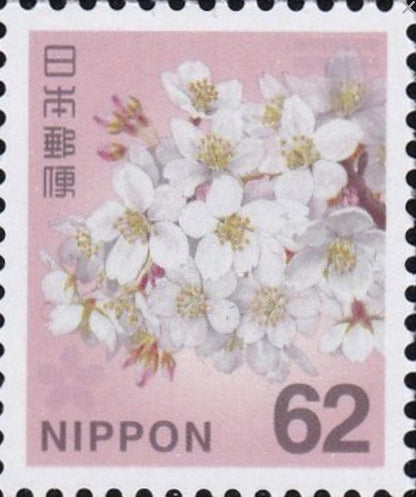 2017 Cherry Blossom - Japan Stamp - Postage stamp jewelry - Vintage Postage Stamp Earrings - French clip earrings in antique bronze finish
