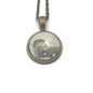 2021 Playful Otters in the Snow - Postage Stamp Jewelry - Vintage Postage Stamp Necklace - Antique Bronze Finish