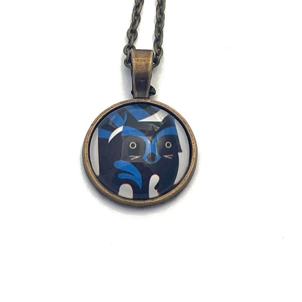 2025 USA Baby Wild Animals Stamp - Postage Stamp Jewelry - Vintage Postage Stamp Necklace - Antique Bronze Finish