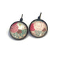 2021 Japan Stamp - Postage Stamp Jewelry - Vintage Postage Stamp Earrings - French clip earrings in antique bronze finish