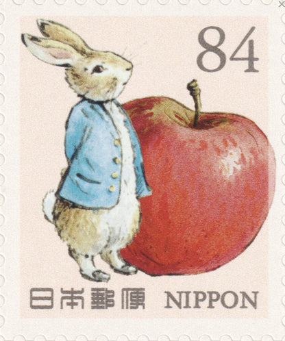 2021 Peter Rabbit & Apple - Japan Stamp - Postage stamp jewelry - Postage Stamp Necklace