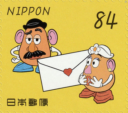 2022 Toy Story - Mr. Potato Head - Japan Stamp - Postage Stamp Jewelry - Vintage Postage Stamp Necklace - Antique Bronze