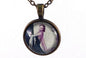 1953 Christian Dior French Haute Couture Stamp -Postage Stamp Jewelry - Vintage Postage Stamp Necklace - Antique Bronze - 20 mm pendant