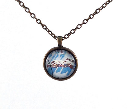 1982 Pisces and Nax Stamp - Switzerland - Postage Stamp Necklace