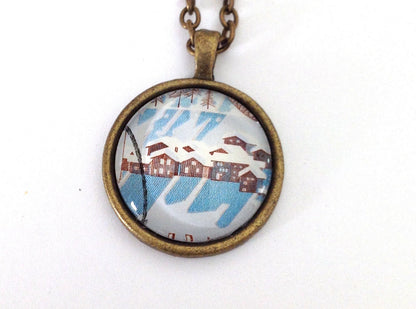 1982 Pisces and Nax Stamp - Switzerland - Postage Stamp Necklace