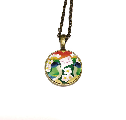 1993 Estonia - Love Bird Stamp - Postage Stamp Necklace