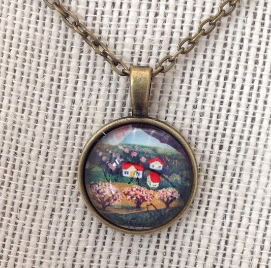 1973 Orchard Stamp - Polish Stamp - Postage Stamp Necklace