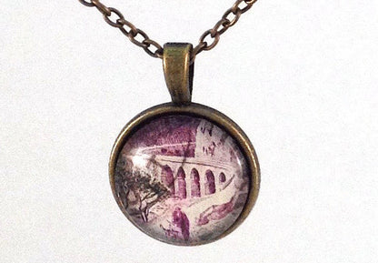 1960 Kherrata Gorge Necklace - French Stamp - Postage Stamp Necklace