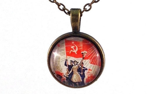 1966 Red Square Moscow - USSR Stamp Necklace - Postage Stamp Necklace